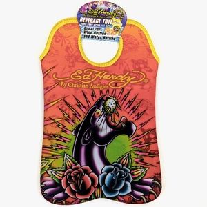 Ed Hardy Designs By Christian Audigier Neoprene Beverage Tote Panther Rose